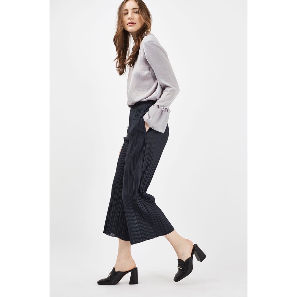Topshop Petite Pleated Crop Pants